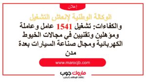 تشغيل 1541 عامل وعاملة  في مجالات الخيوط الكهربائية ومجال صناعة السيارات بعدة مدن