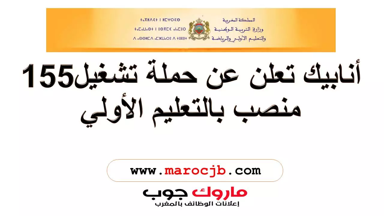 أنابيك تعلن عن حملة تشغيل155 منصب بالتعليم الأولي