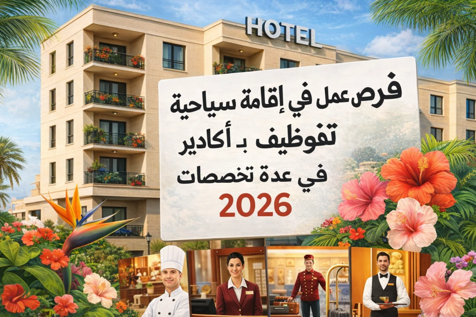 فرص عمل في إقامة سياحية بـأكادير: توظيف في عدة تخصصات